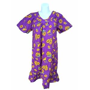 Anthony Richards VTG Purple Daisy Floral Mumu Patio Dress Midi Women's Size XLP